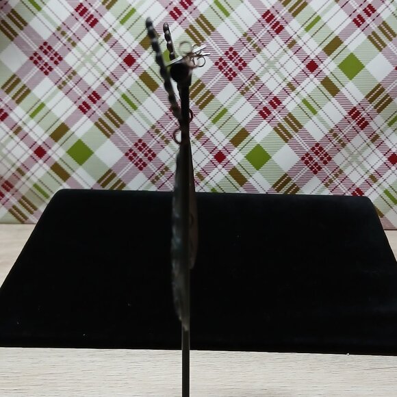 Long Teardrop Brass/Metal Two Tone Stud Earrings Vintage Costume Jewelry #96 - Picture 6 of 9